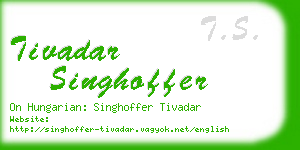 tivadar singhoffer business card